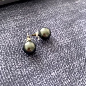 Faux grey pearl post earrings.